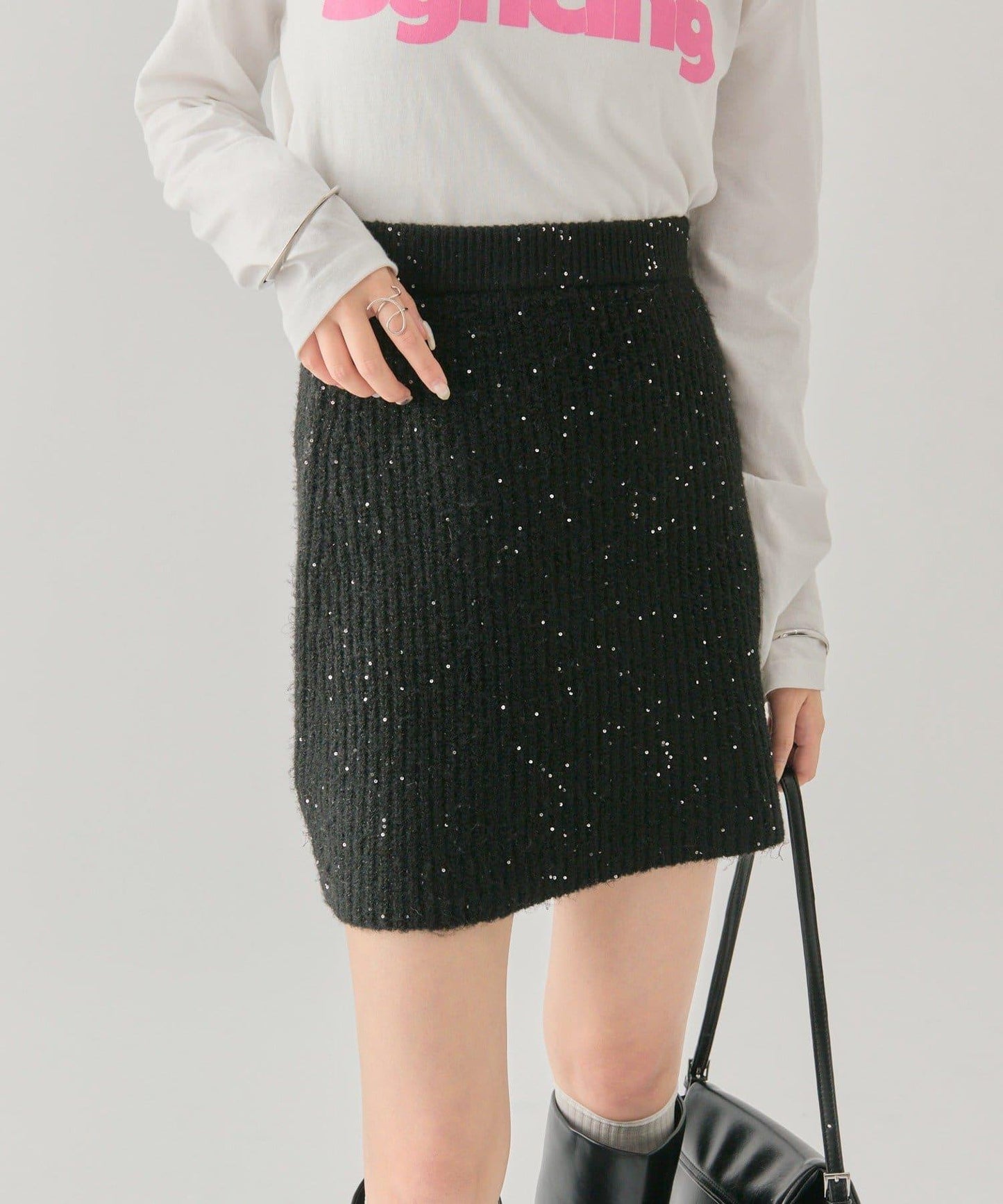 亮片針織半身裙
