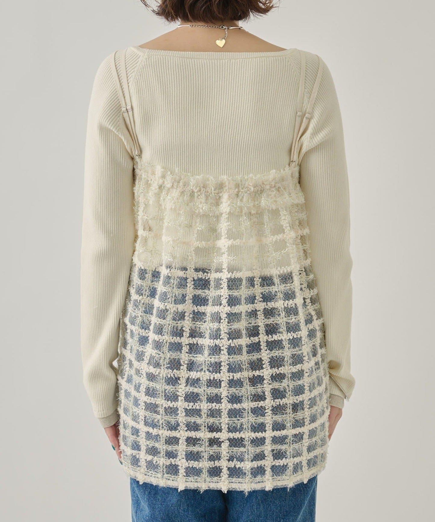 亮片粗花呢吊帶背心裙