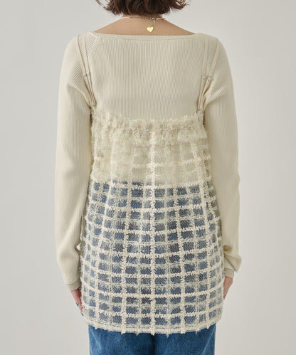 亮片粗花呢吊帶背心裙