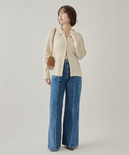 帶束身胸衣雙拉鍊開衫