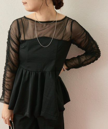 ≪10/20 12:00開始!≫【@aoiikegaya企劃】網紗拼接荷葉邊套裝