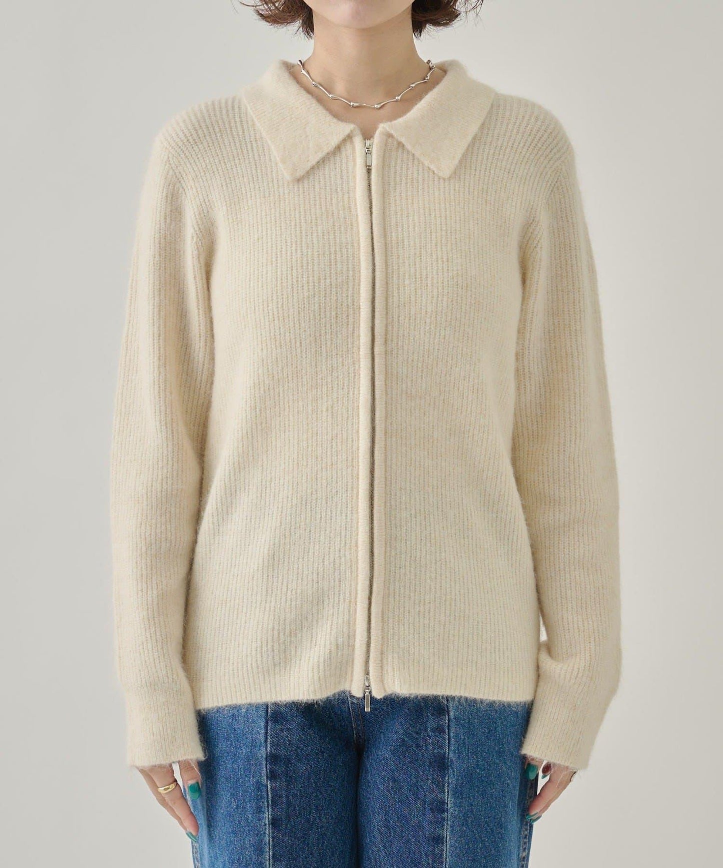 帶束身胸衣雙拉鍊開衫