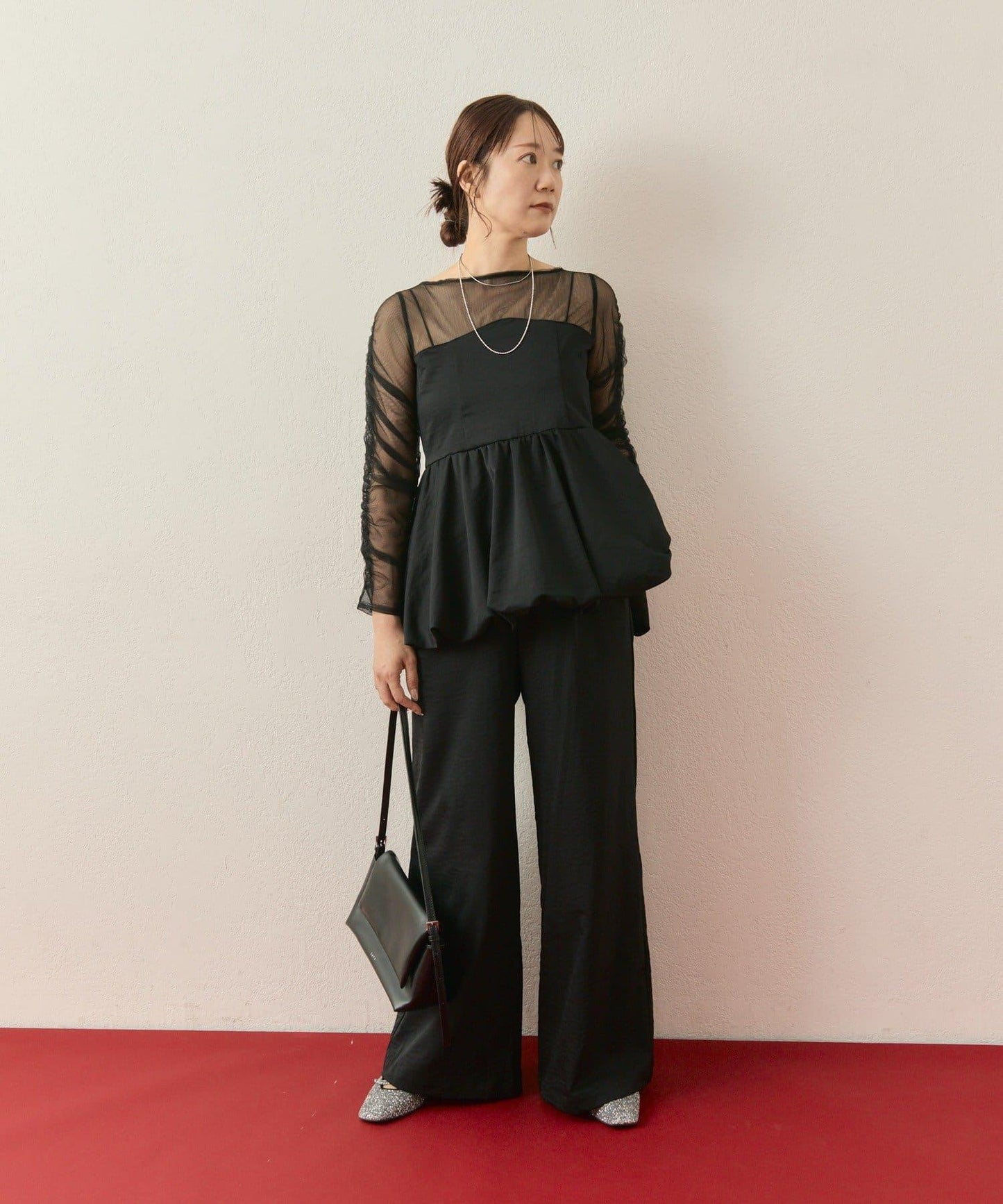 ≪10/20 12:00開始!≫【@aoiikegaya企劃】網紗拼接荷葉邊套裝