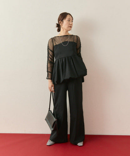 ≪10/20 12:00開始!≫【@aoiikegaya企劃】網紗拼接荷葉邊套裝