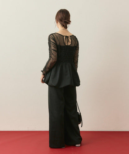 ≪10/20 12:00開始!≫【@aoiikegaya企劃】網紗拼接荷葉邊套裝