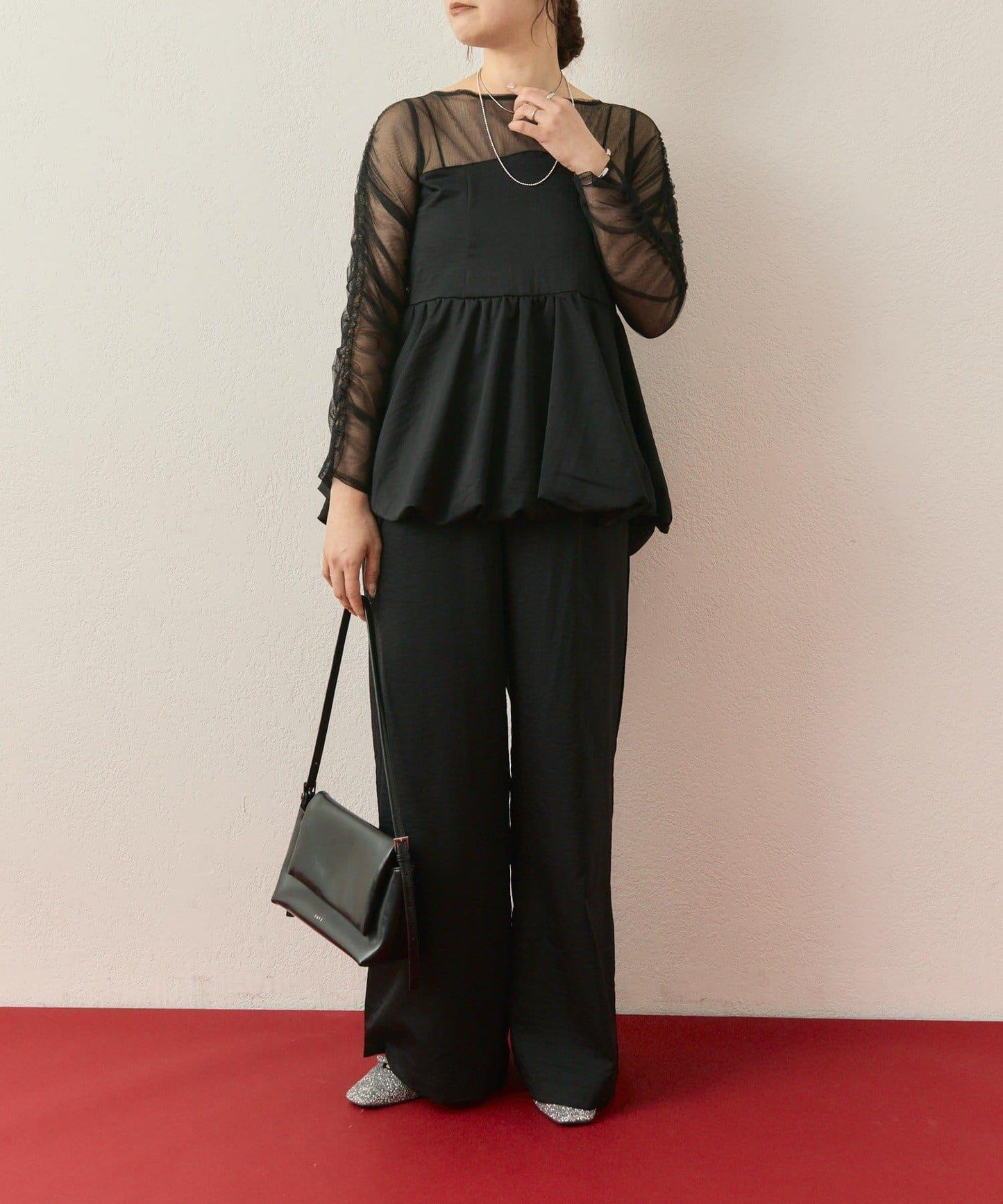 ≪10/20 12:00開始!≫【@aoiikegaya企劃】網紗拼接荷葉邊套裝