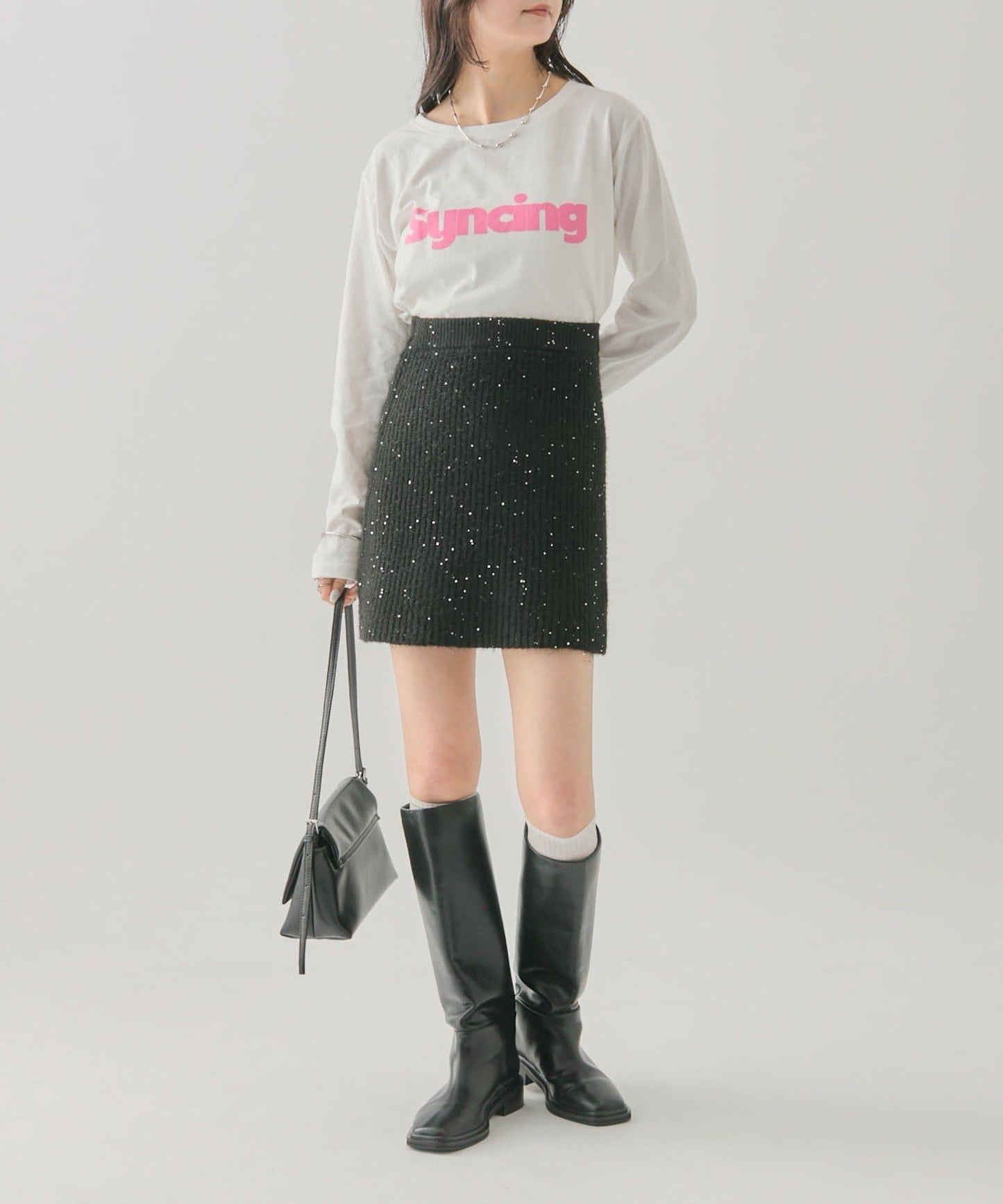 亮片針織半身裙