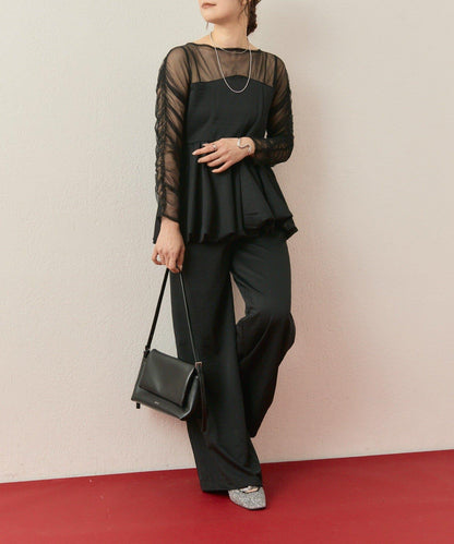 ≪10/20 12:00開始!≫【@aoiikegaya企劃】網紗拼接荷葉邊套裝