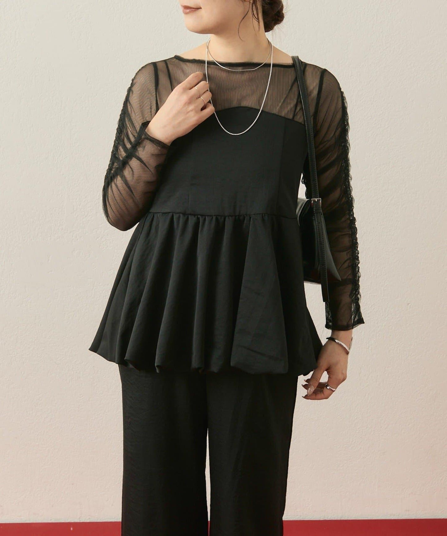 ≪10/20 12:00開始!≫【@aoiikegaya企劃】網紗拼接荷葉邊套裝