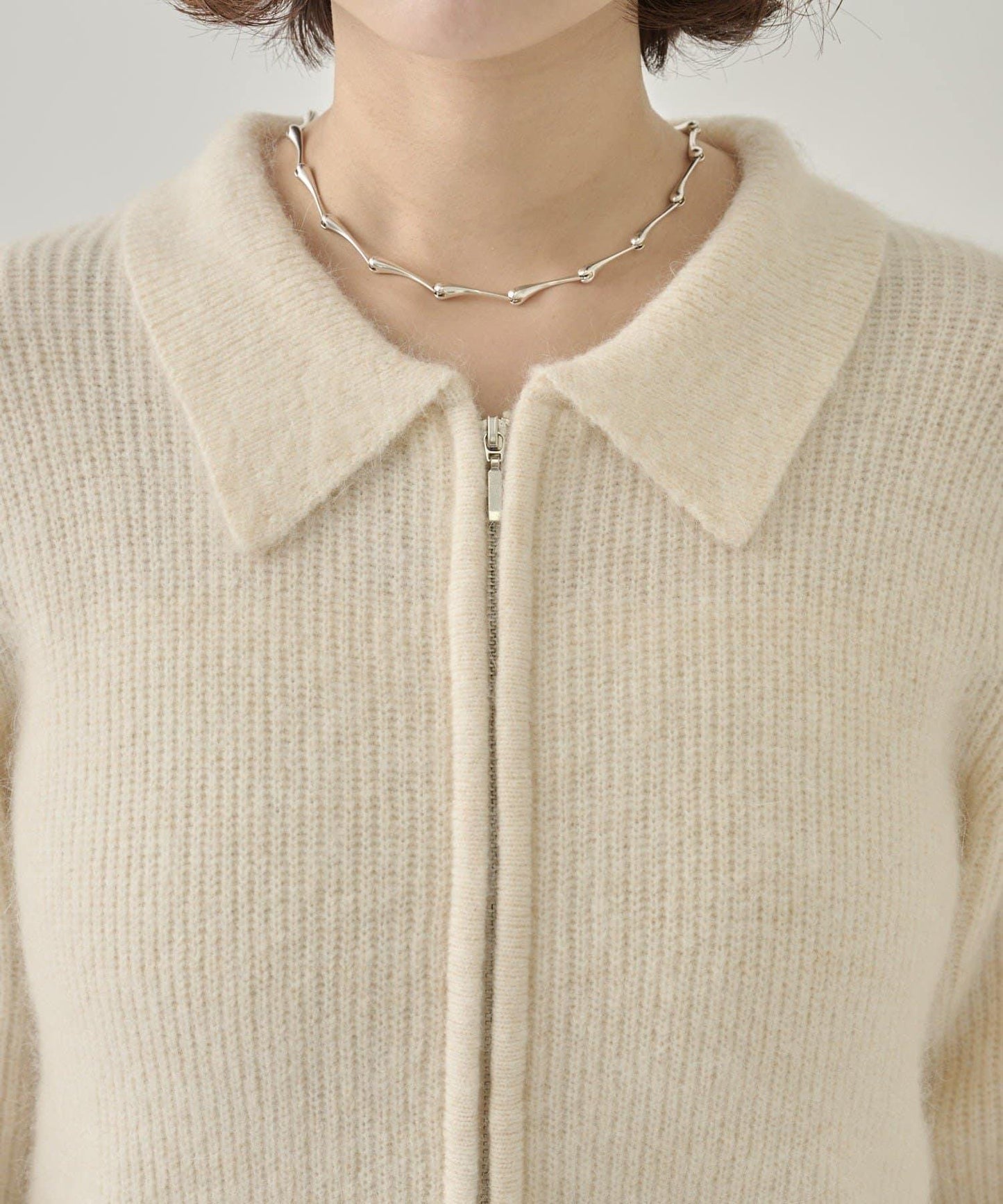 帶束身胸衣雙拉鍊開衫