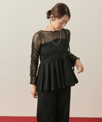 ≪10/20 12:00開始!≫【@aoiikegaya企劃】網紗拼接荷葉邊套裝