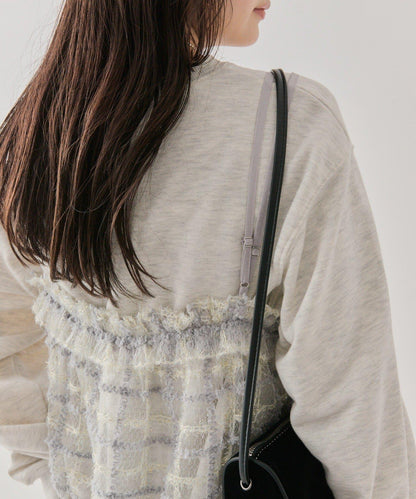 亮片粗花呢吊帶背心裙