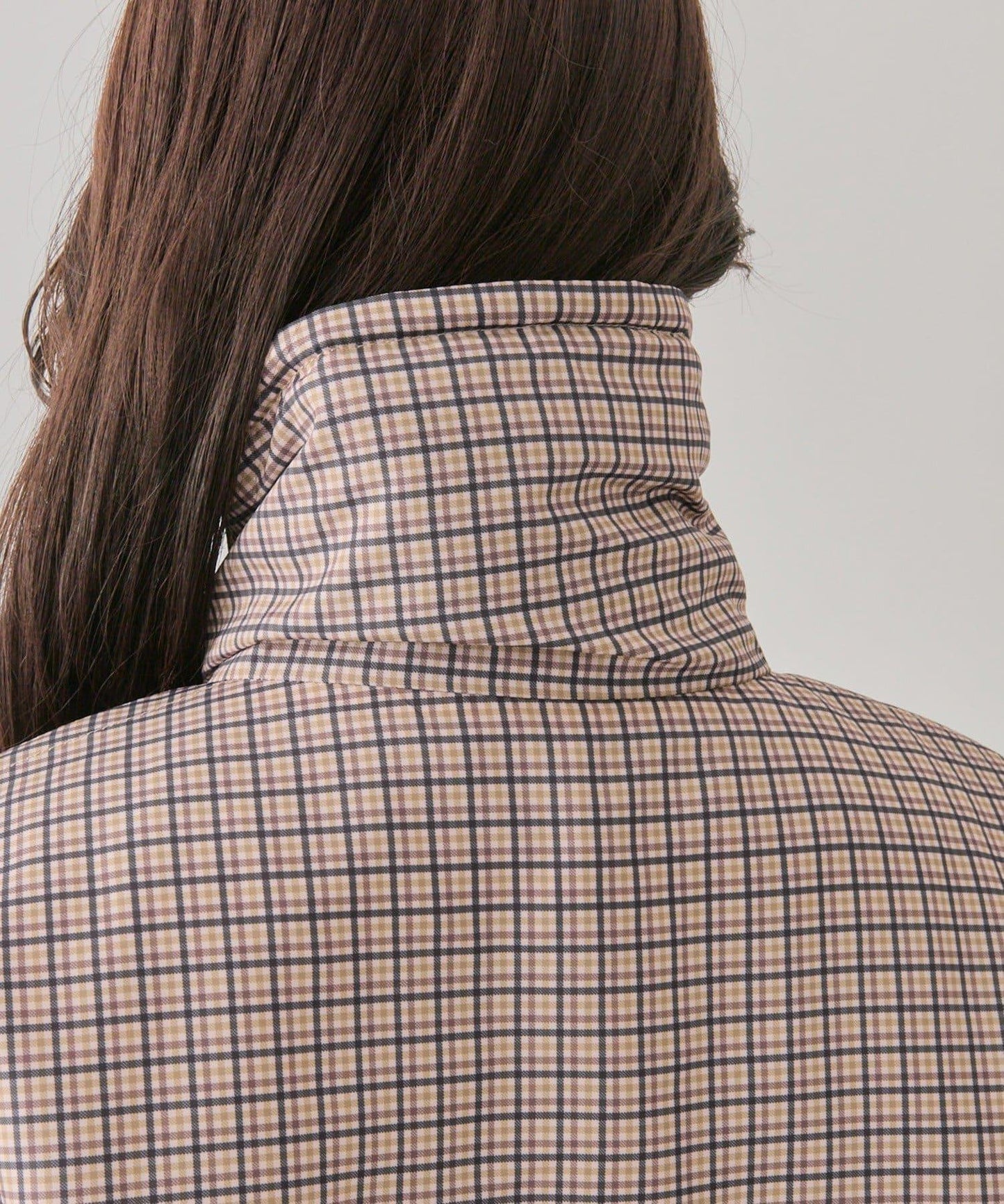 中棉格紋羽絨服