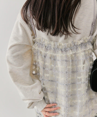 亮片粗花呢吊帶背心裙