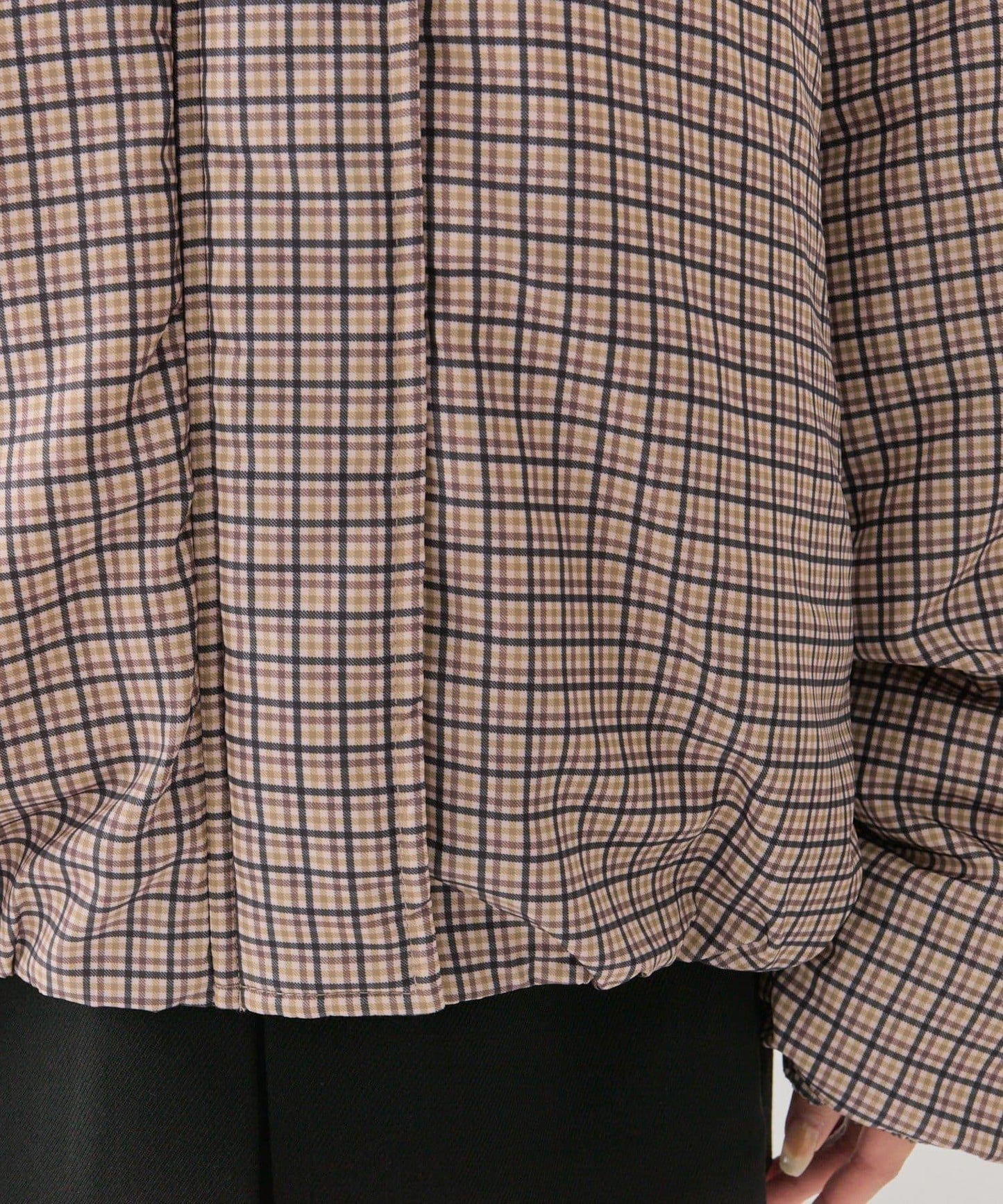 中棉格紋羽絨服