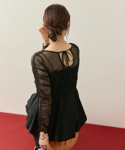 ≪10/20 12:00開始!≫【@aoiikegaya企劃】網紗拼接荷葉邊套裝