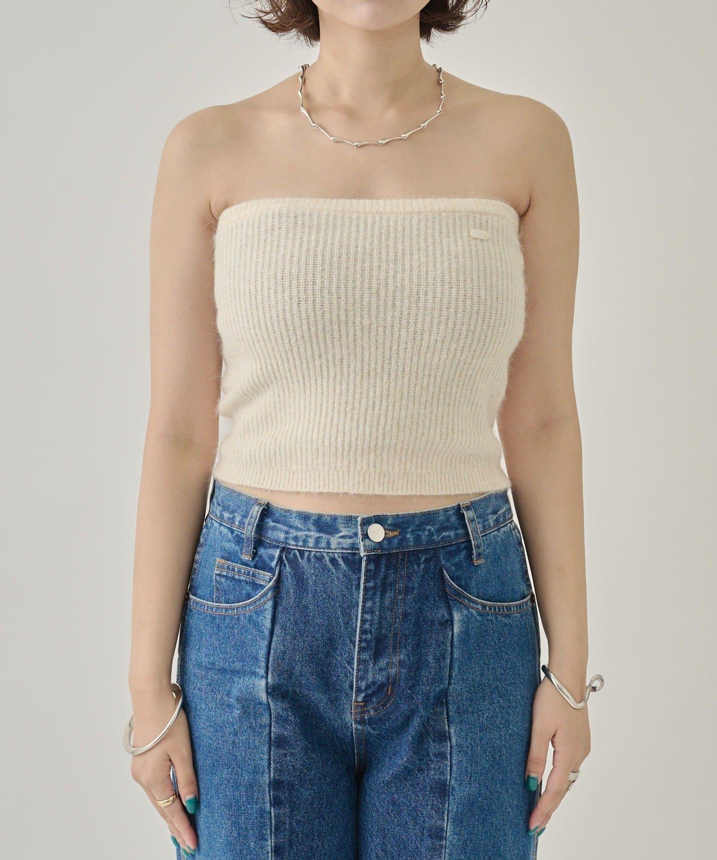 帶束身胸衣雙拉鍊開衫