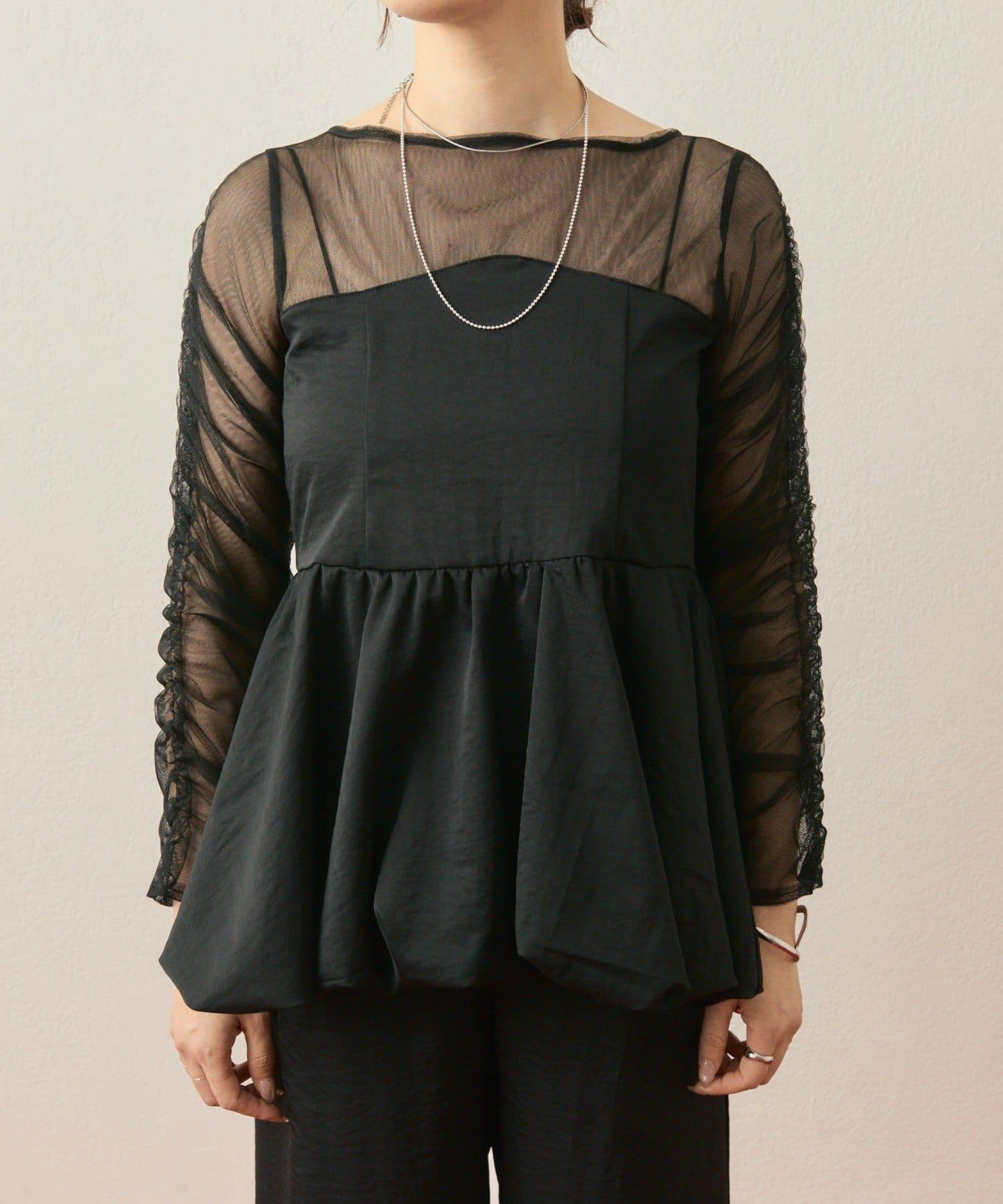 ≪10/20 12:00開始!≫【@aoiikegaya企劃】網紗拼接荷葉邊套裝