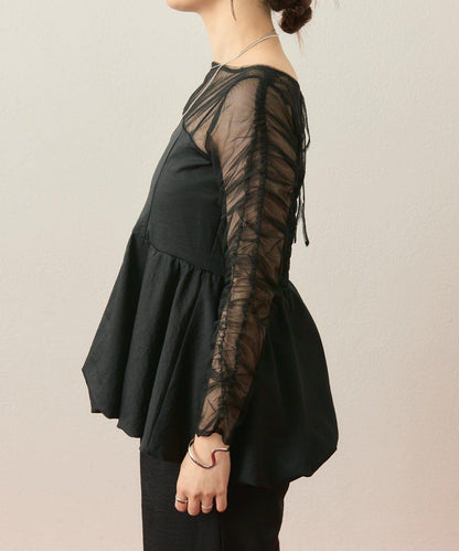 ≪10/20 12:00開始!≫【@aoiikegaya企劃】網紗拼接荷葉邊套裝