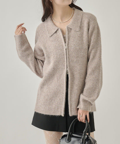 帶束身胸衣雙拉鍊開衫