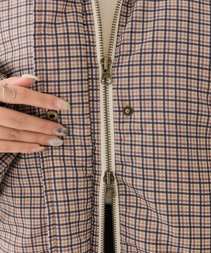 中棉格紋羽絨服