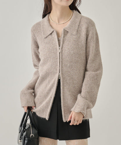 帶束身胸衣雙拉鍊開衫