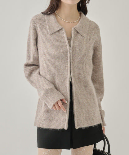 帶束身胸衣雙拉鍊開衫