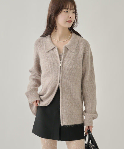 帶束身胸衣雙拉鍊開衫