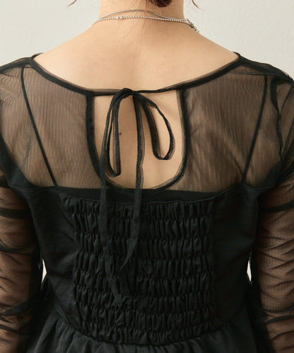 ≪10/20 12:00開始!≫【@aoiikegaya企劃】網紗拼接荷葉邊套裝