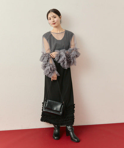 ≪10/20 12:00開始!≫【@____ri__125企劃】層疊荷葉邊連衣裙套裝