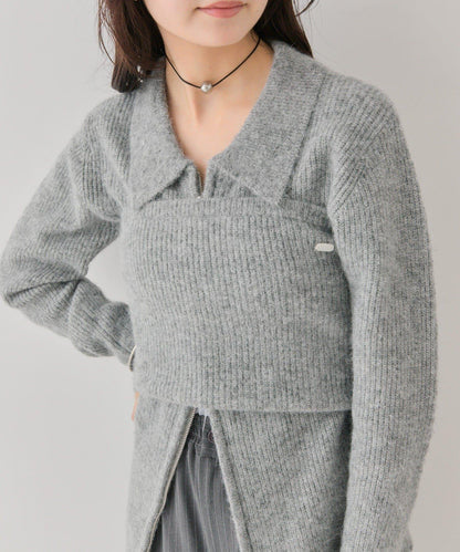 帶束身胸衣雙拉鍊開衫