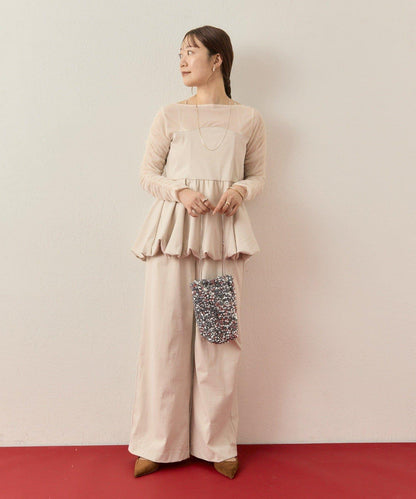 ≪10/20 12:00開始!≫【@aoiikegaya企劃】網紗拼接荷葉邊套裝