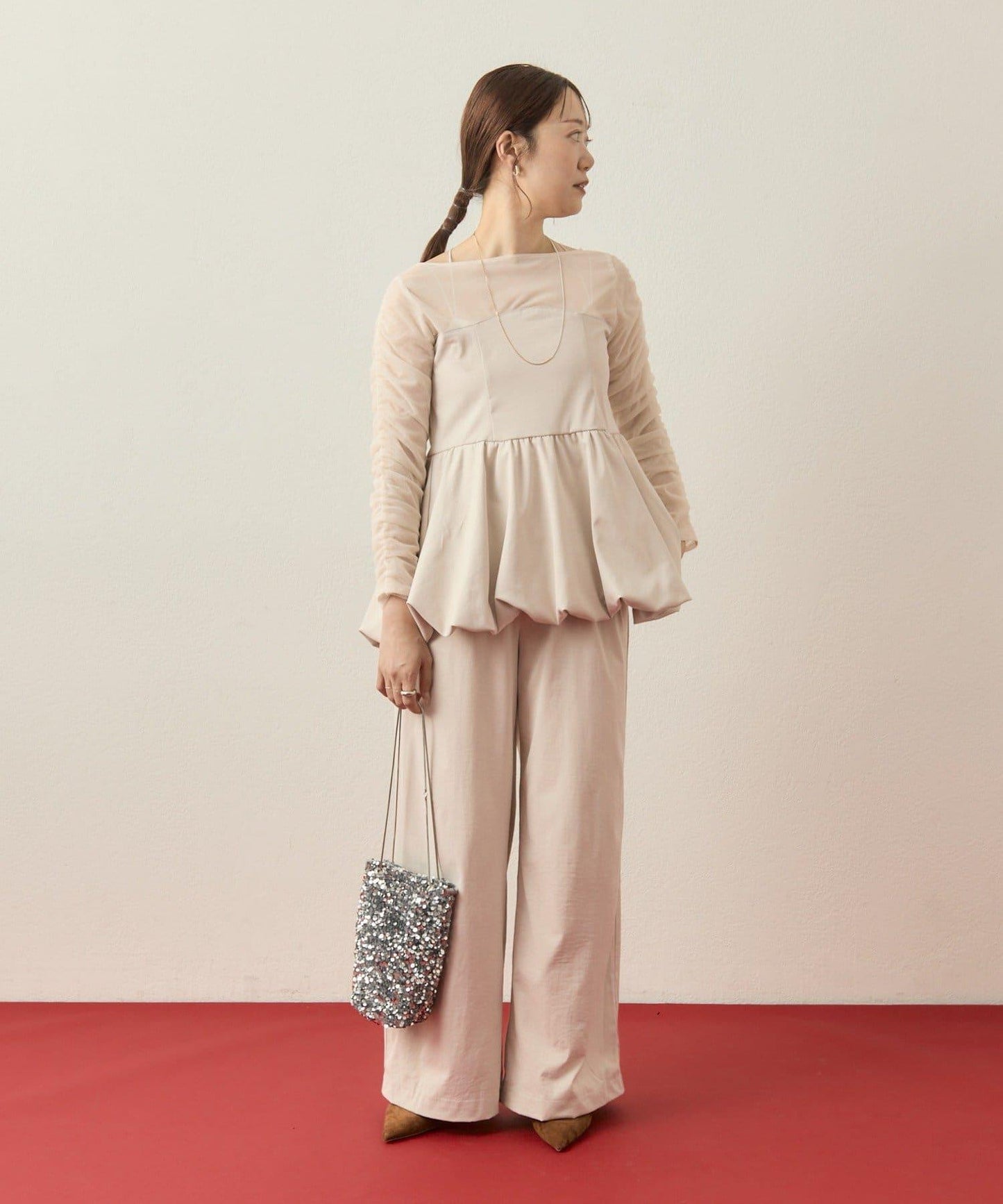 ≪10/20 12:00開始!≫【@aoiikegaya企劃】網紗拼接荷葉邊套裝