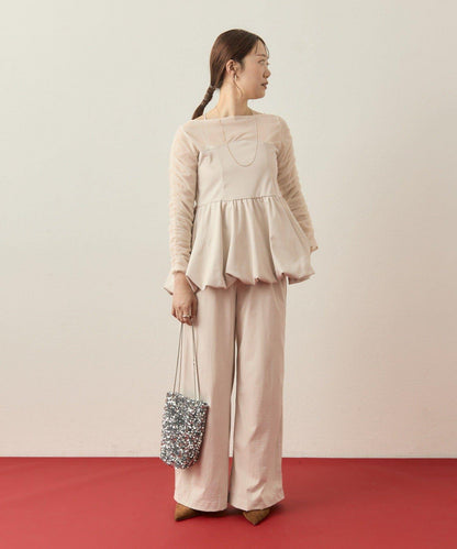 ≪10/20 12:00開始!≫【@aoiikegaya企劃】網紗拼接荷葉邊套裝