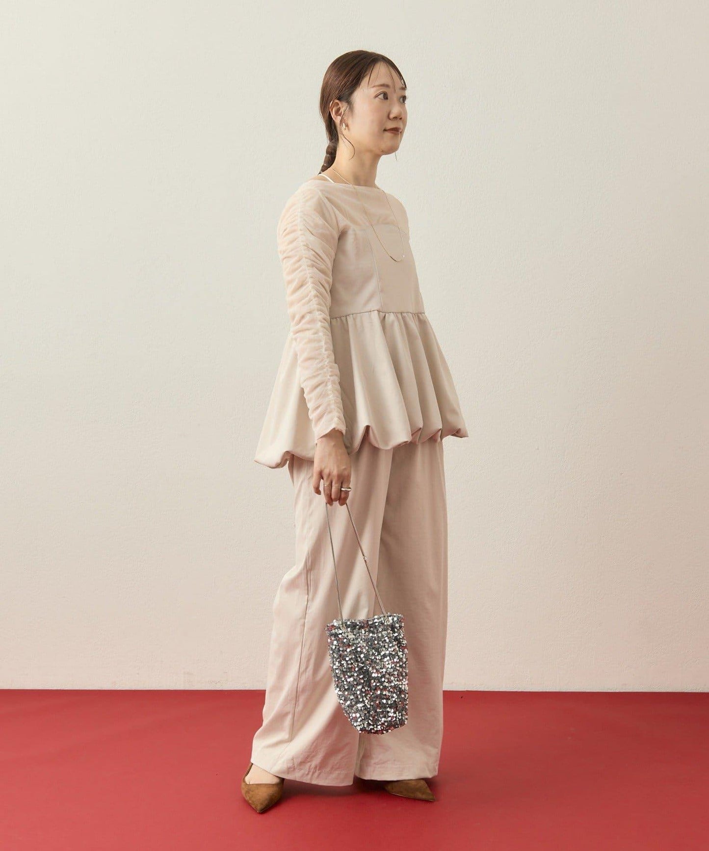 ≪10/20 12:00開始!≫【@aoiikegaya企劃】網紗拼接荷葉邊套裝