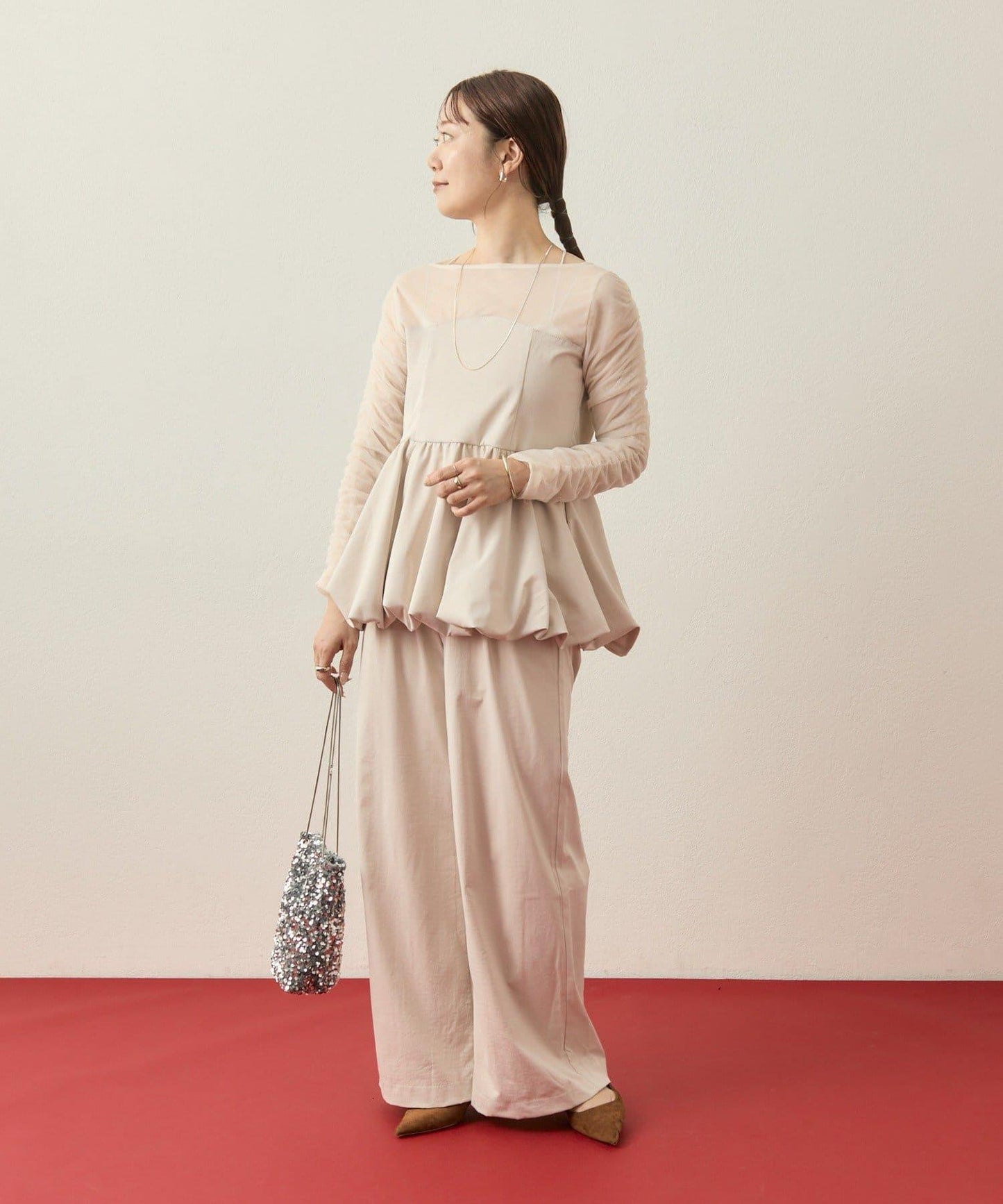 ≪10/20 12:00開始!≫【@aoiikegaya企劃】網紗拼接荷葉邊套裝