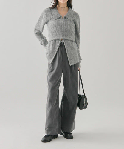 帶束身胸衣雙拉鍊開衫