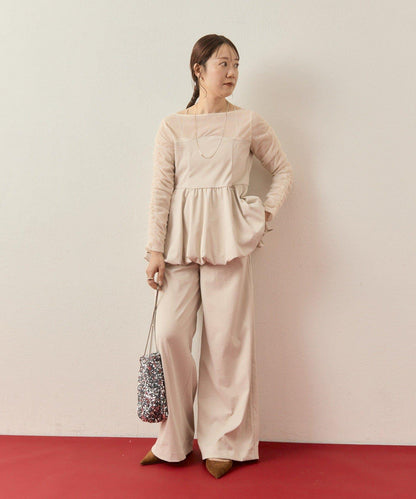 ≪10/20 12:00開始!≫【@aoiikegaya企劃】網紗拼接荷葉邊套裝