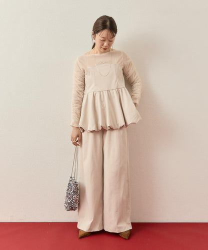 ≪10/20 12:00開始!≫【@aoiikegaya企劃】網紗拼接荷葉邊套裝
