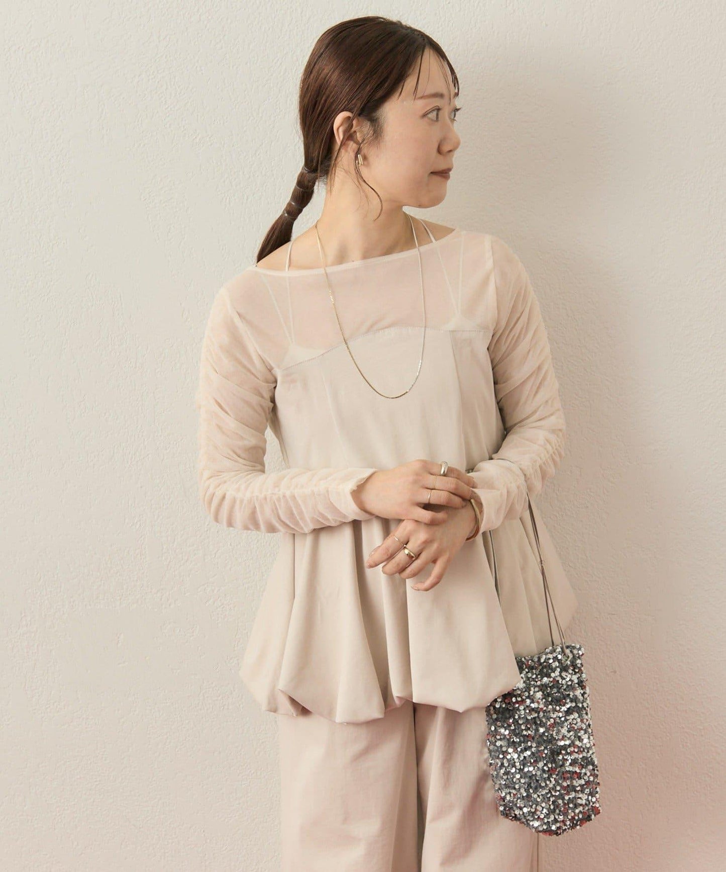 ≪10/20 12:00開始!≫【@aoiikegaya企劃】網紗拼接荷葉邊套裝