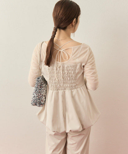 ≪10/20 12:00開始!≫【@aoiikegaya企劃】網紗拼接荷葉邊套裝