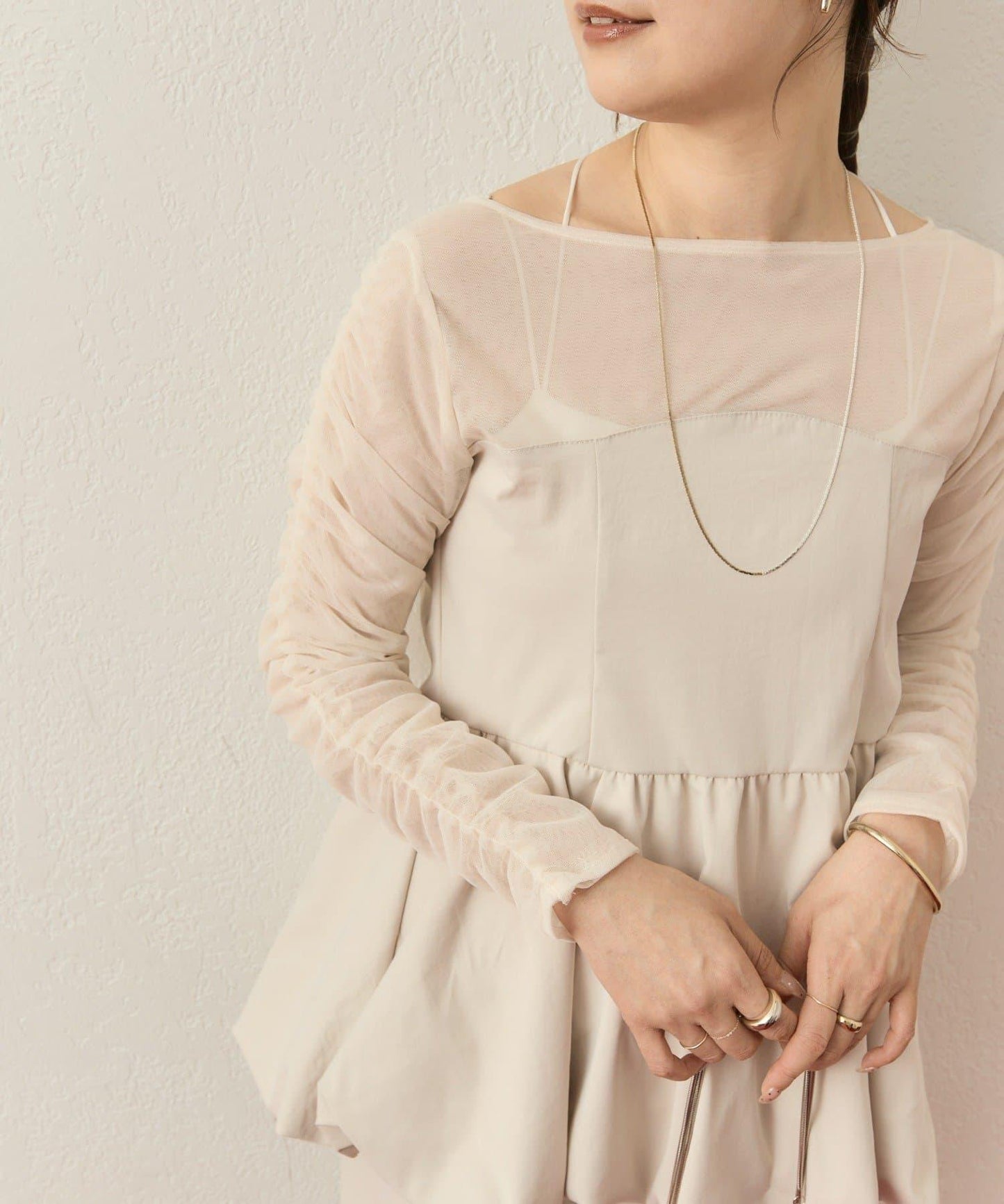 ≪10/20 12:00開始!≫【@aoiikegaya企劃】網紗拼接荷葉邊套裝