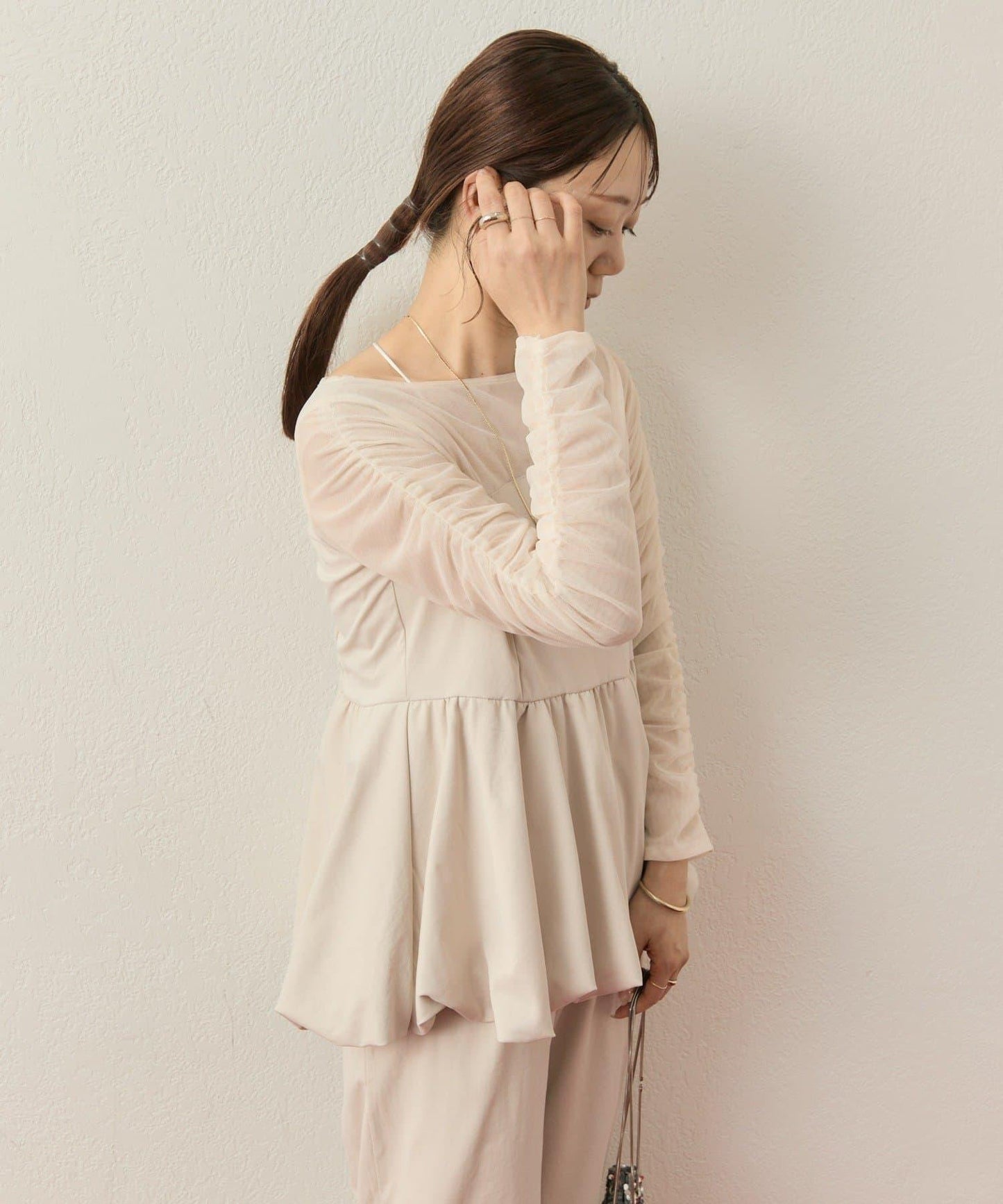 ≪10/20 12:00開始!≫【@aoiikegaya企劃】網紗拼接荷葉邊套裝