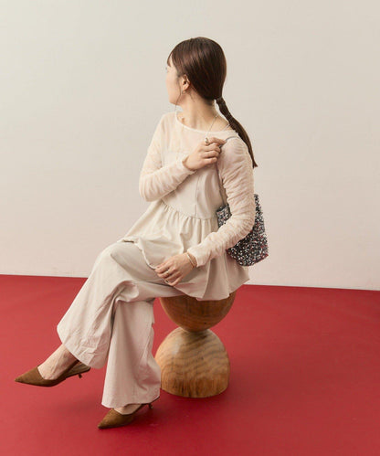 ≪10/20 12:00開始!≫【@aoiikegaya企劃】網紗拼接荷葉邊套裝