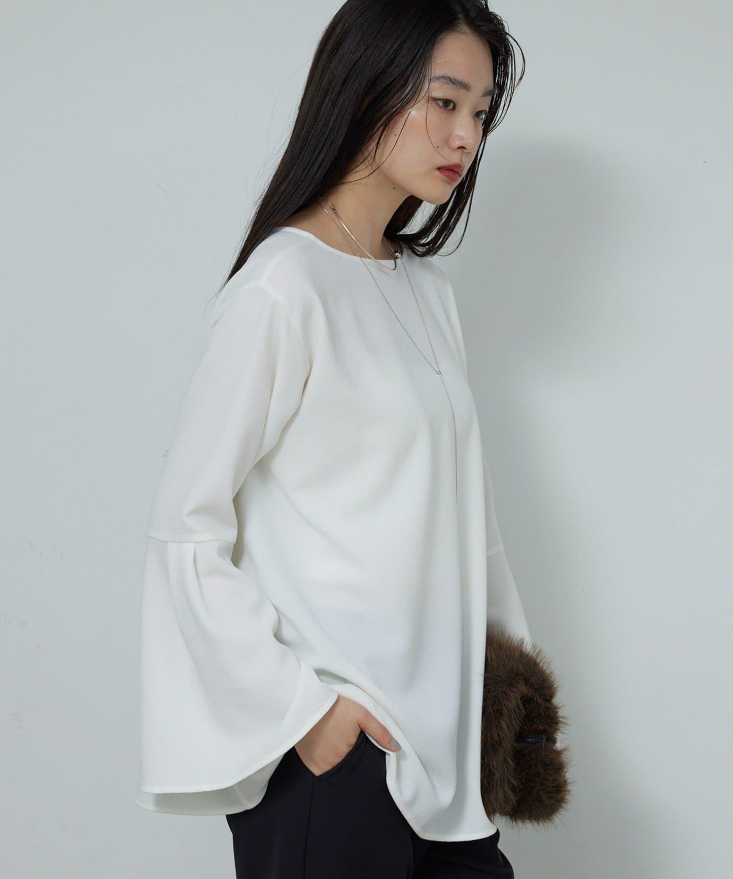 【近日開始】【前後兩穿】喬其紗喇叭袖