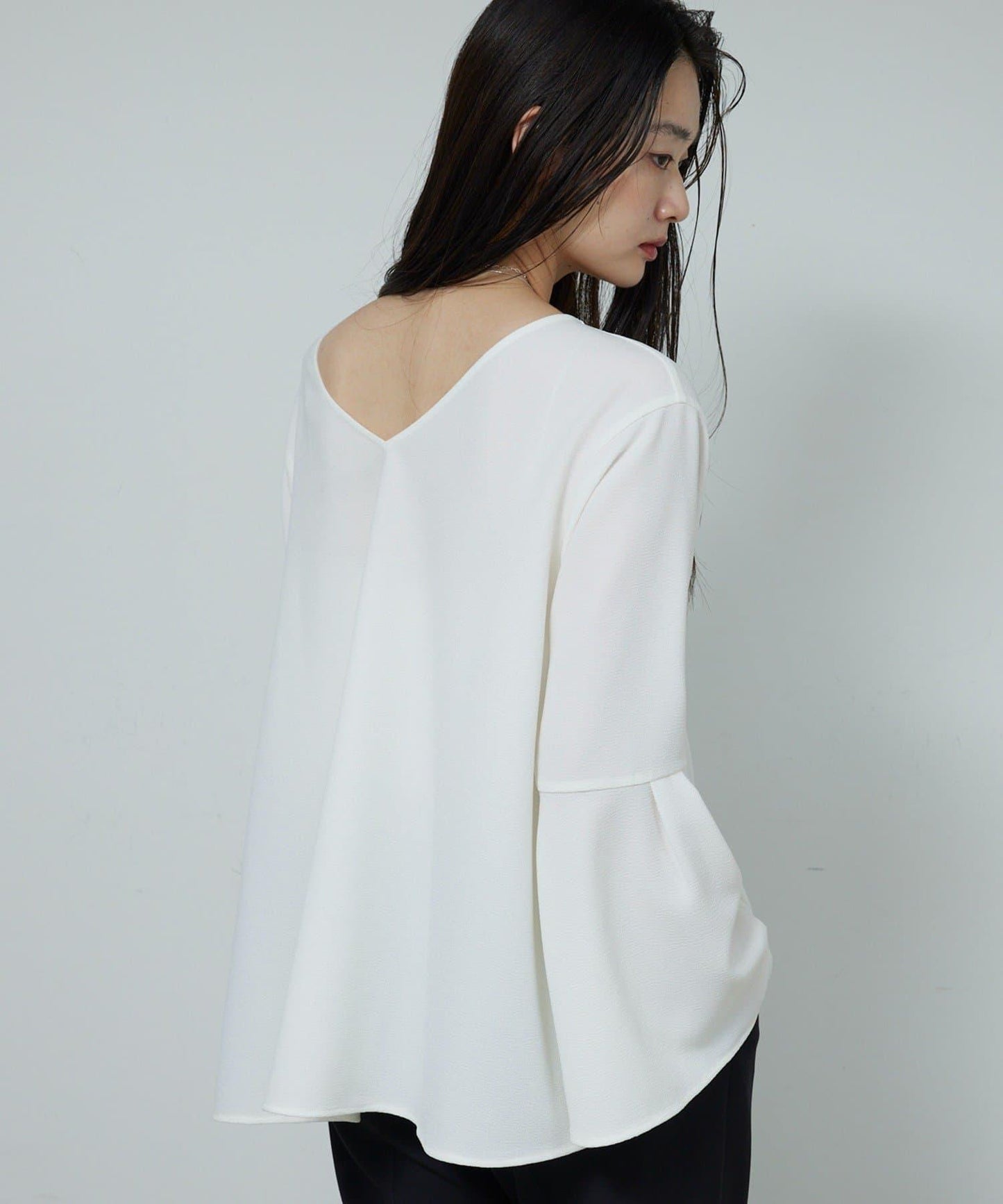 【近日開始】【前後兩穿】喬其紗喇叭袖