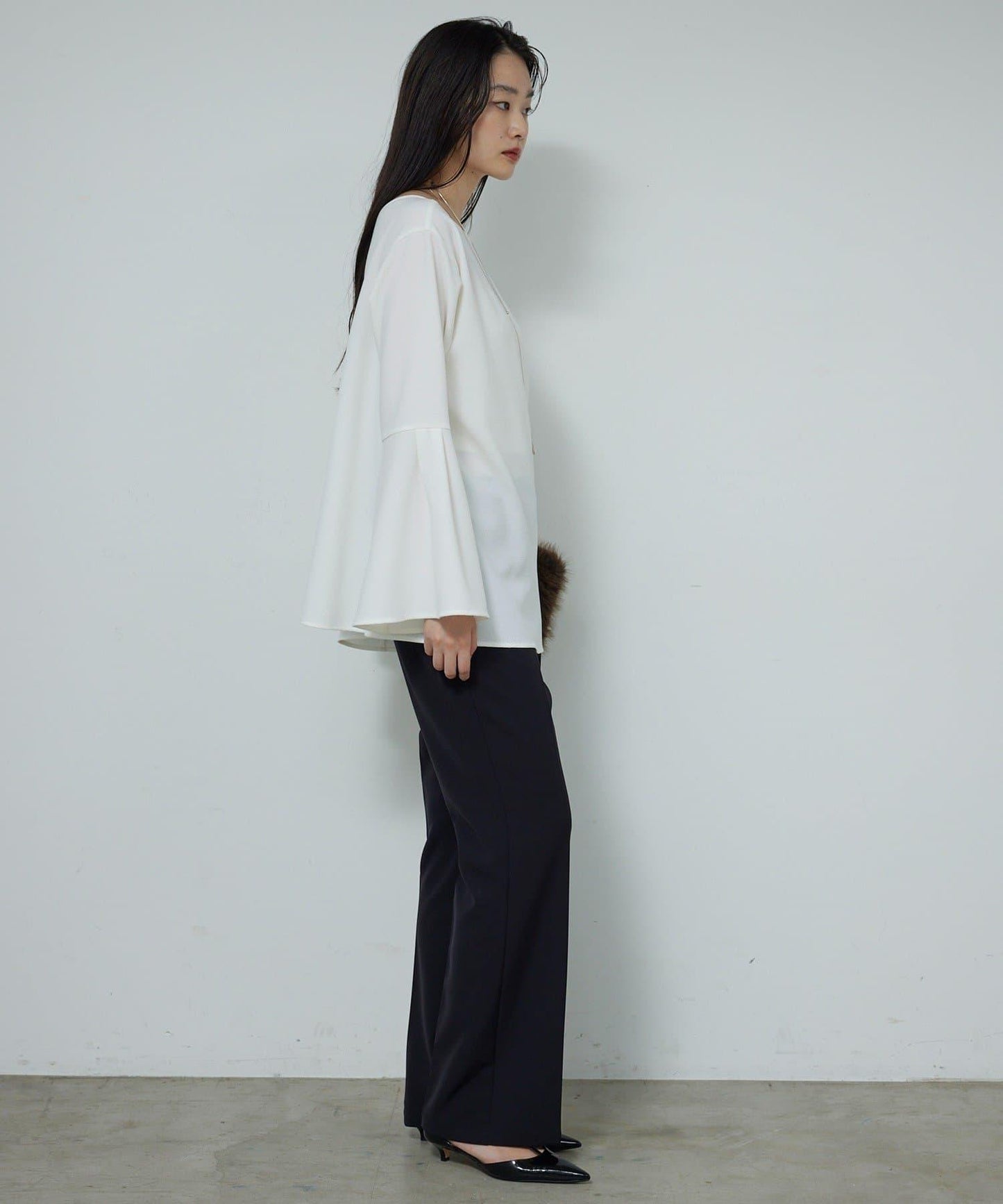 【近日開始】【前後兩穿】喬其紗喇叭袖