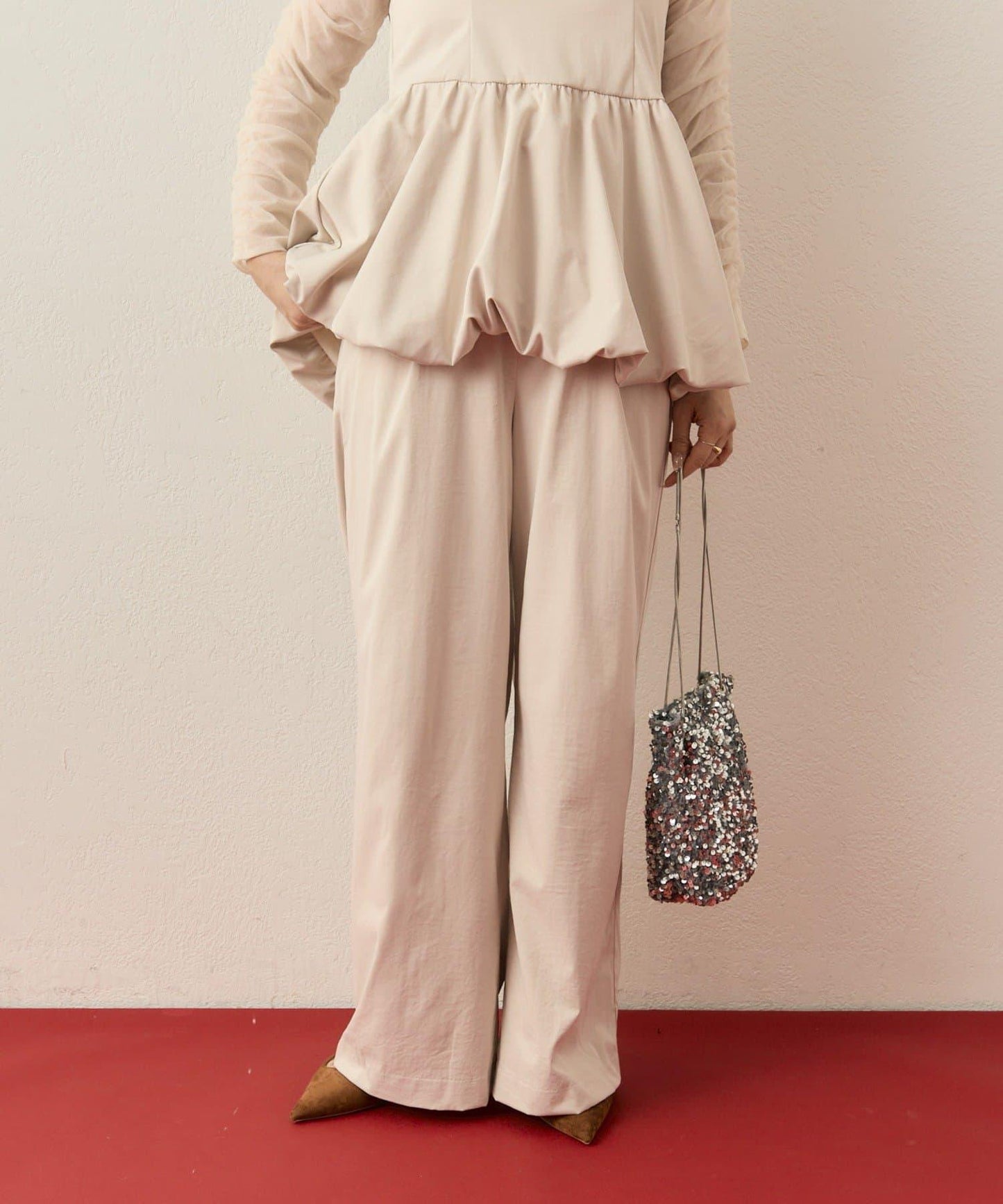 ≪10/20 12:00開始!≫【@aoiikegaya企劃】網紗拼接荷葉邊套裝