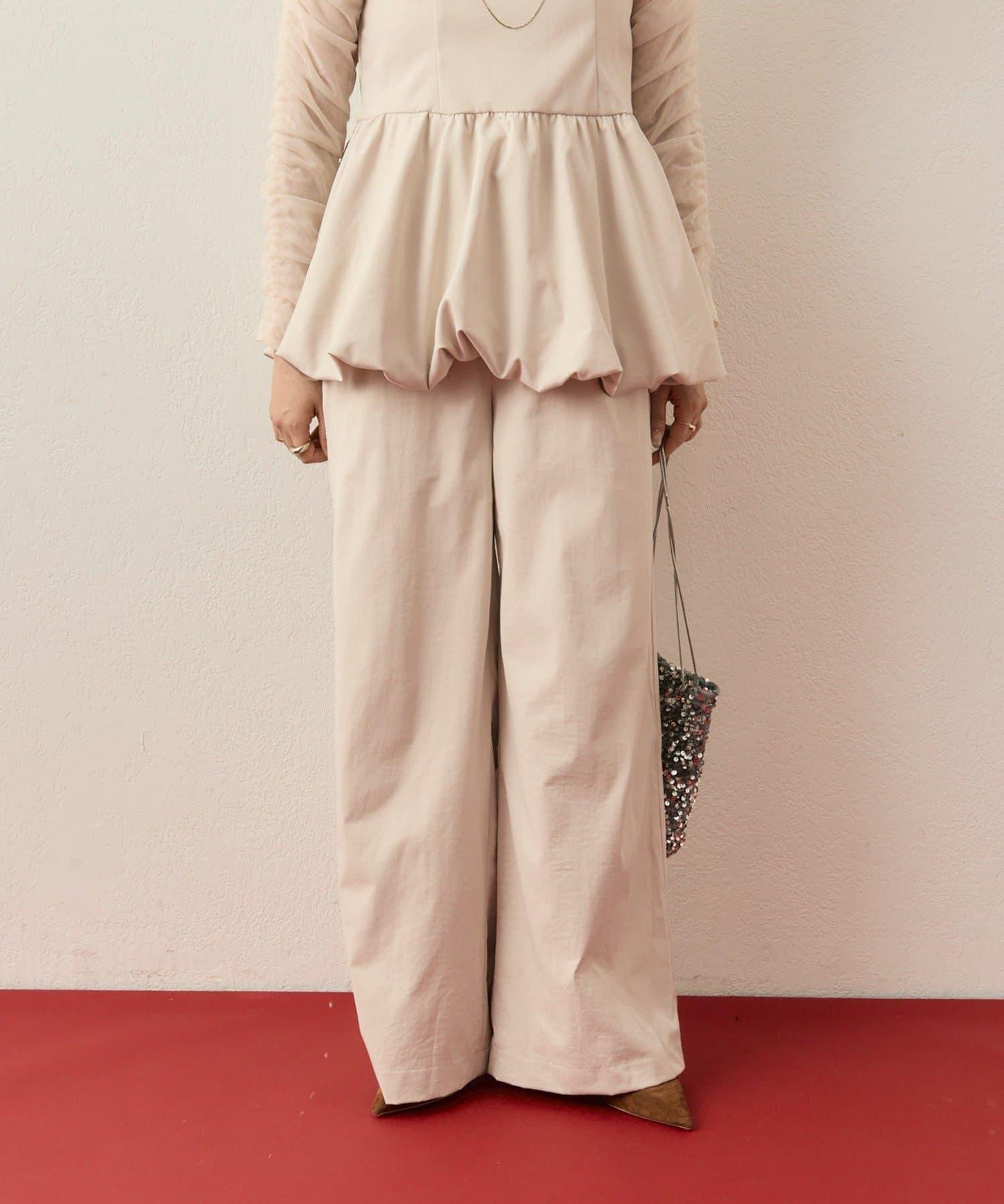 ≪10/20 12:00開始!≫【@aoiikegaya企劃】網紗拼接荷葉邊套裝