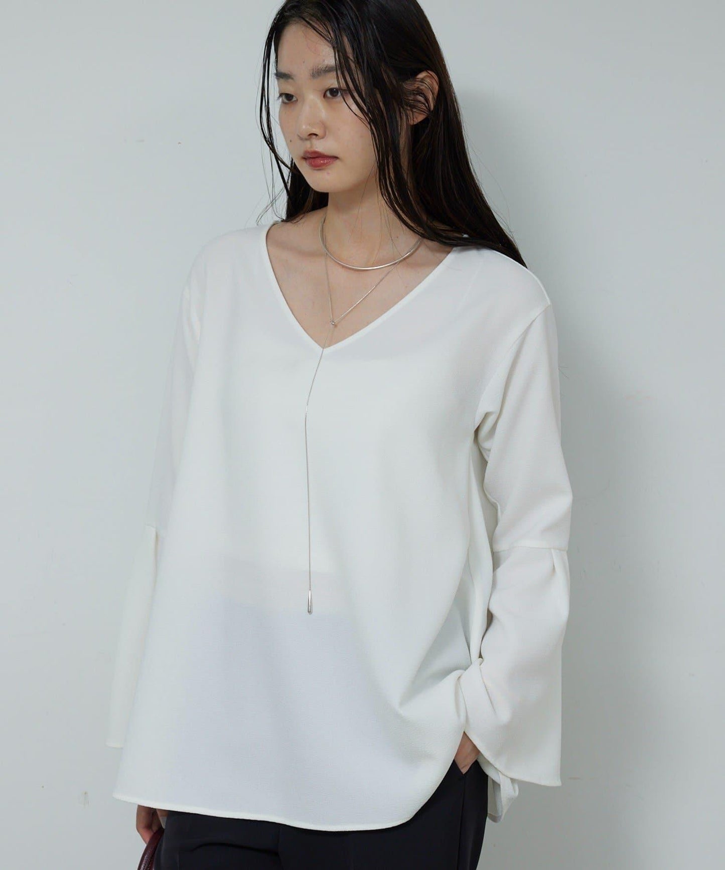 【近日開始】【前後兩穿】喬其紗喇叭袖